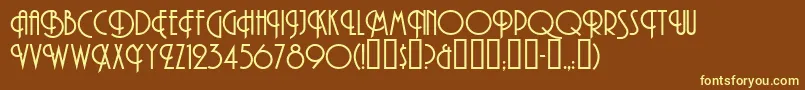 MAndesNormal Font – Yellow Fonts on Brown Background