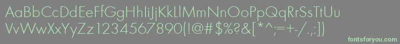 Futurateelig Font – Green Fonts on Gray Background