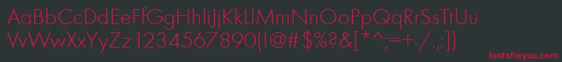 Futurateelig Font – Red Fonts on Black Background