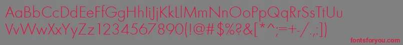 Futurateelig Font – Red Fonts on Gray Background