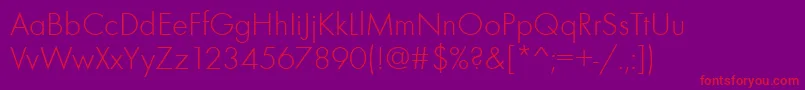 Futurateelig Font – Red Fonts on Purple Background