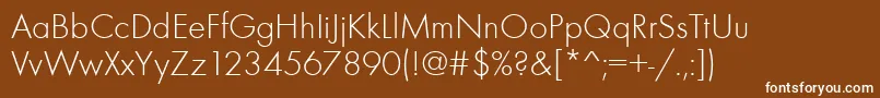 Futurateelig Font – White Fonts on Brown Background