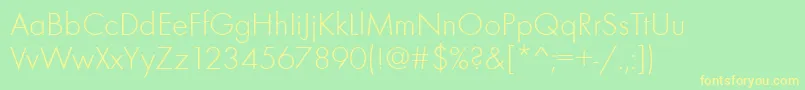 Futurateelig Font – Yellow Fonts on Green Background