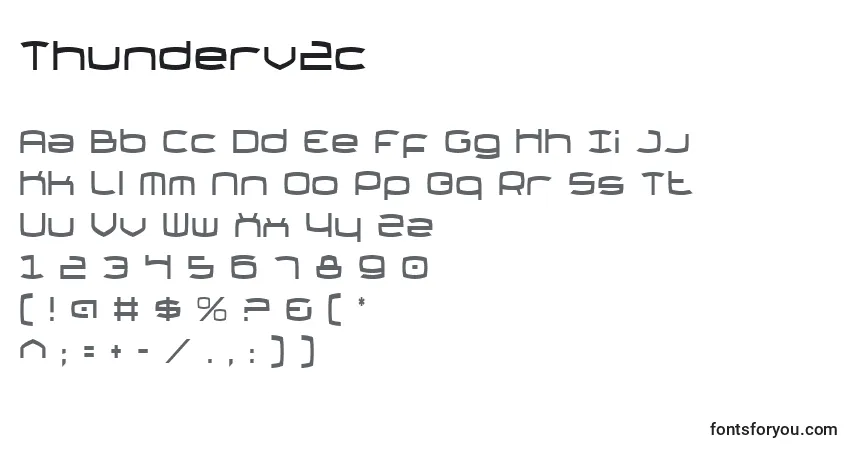 A fonte Thunderv2c – alfabeto, números, caracteres especiais