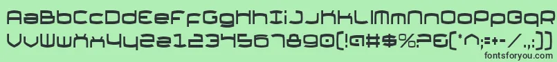 フォントThunderv2c – 緑の背景に黒い文字
