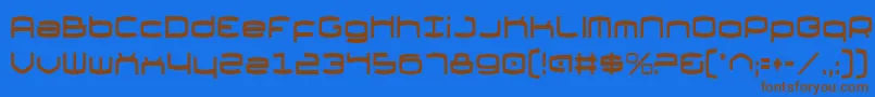 Thunderv2c-fontti – ruskeat fontit sinisellä taustalla
