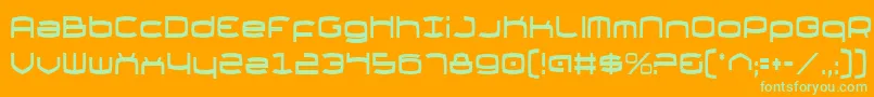 Шрифт Thunderv2c – зелёные шрифты на оранжевом фоне
