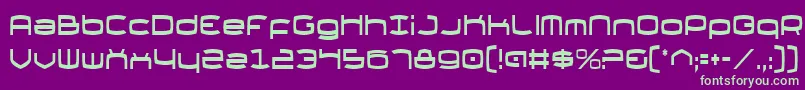 フォントThunderv2c – 紫の背景に緑のフォント