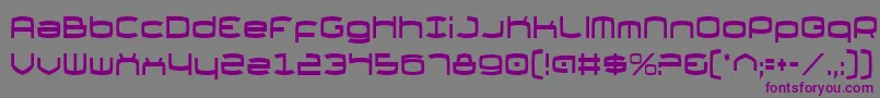 フォントThunderv2c – 紫色のフォント、灰色の背景