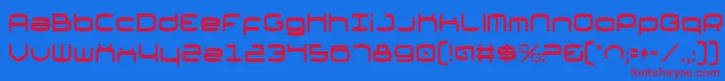 Thunderv2c Font – Red Fonts on Blue Background