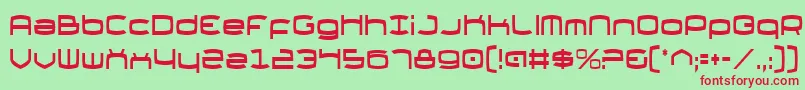 Thunderv2c-Schriftart – Rote Schriften auf grünem Hintergrund