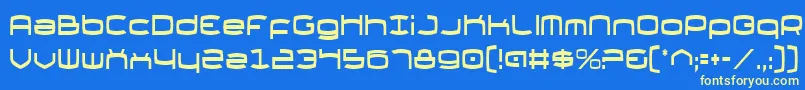 フォントThunderv2c – 黄色の文字、青い背景