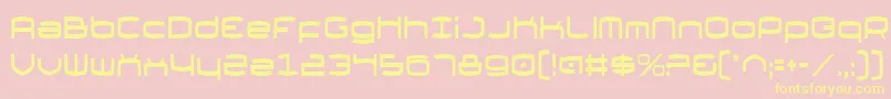 Thunderv2c-fontti – keltaiset fontit vaaleanpunaisella taustalla