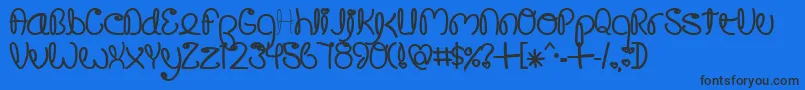 Crusogs-Schriftart – Schwarze Schriften auf blauem Hintergrund