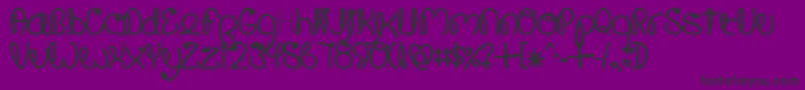 Crusogs-Schriftart – Schwarze Schriften auf violettem Hintergrund