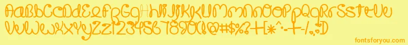 Crusogs Font – Orange Fonts on Yellow Background