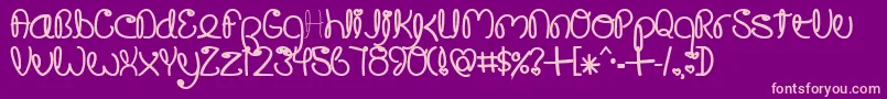 Crusogs Font – Pink Fonts on Purple Background