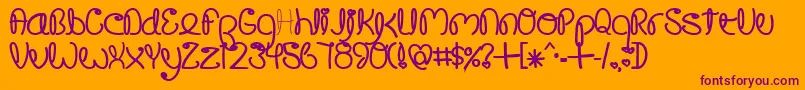 Crusogs Font – Purple Fonts on Orange Background