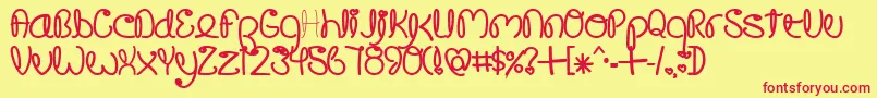 Crusogs Font – Red Fonts on Yellow Background