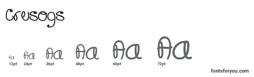 Crusogs Font Sizes