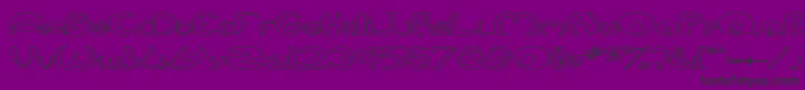 QurveHollowWide Font – Black Fonts on Purple Background