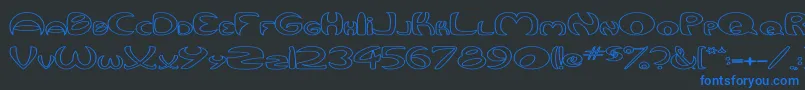 Подробнее о шрифте QurveHollowWide Шрифт QurveHollowWide – синие шрифты на чёрном фоне