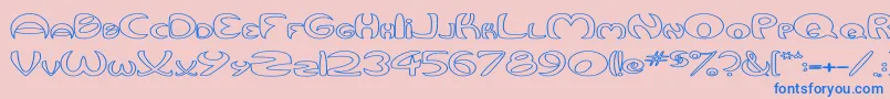 QurveHollowWide Font – Blue Fonts on Pink Background