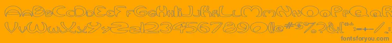 QurveHollowWide-Schriftart – Graue Schriften auf orangefarbenem Hintergrund