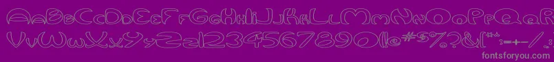 Czcionka QurveHollowWide – szare czcionki na fioletowym tle