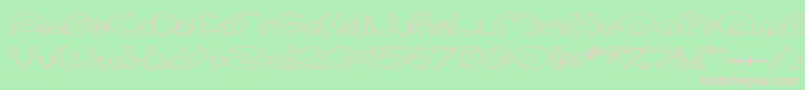 QurveHollowWide Font – Pink Fonts on Green Background