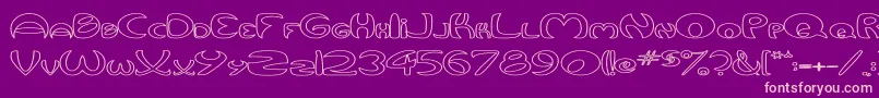 QurveHollowWide Font – Pink Fonts on Purple Background