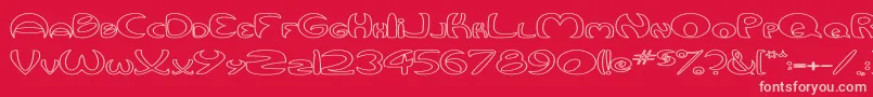 QurveHollowWide Font – Pink Fonts on Red Background