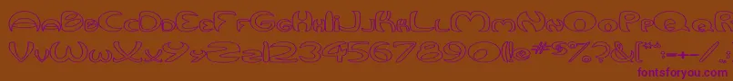 QurveHollowWide Font – Purple Fonts on Brown Background