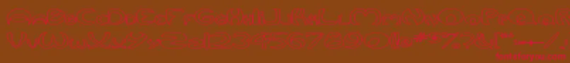 QurveHollowWide Font – Red Fonts on Brown Background