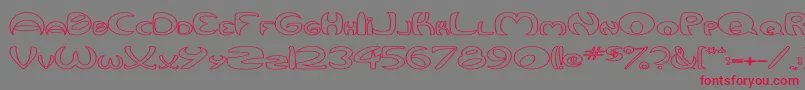 QurveHollowWide Font – Red Fonts on Gray Background