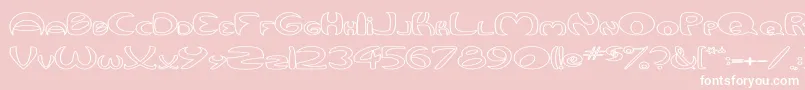 QurveHollowWide Font – White Fonts on Pink Background