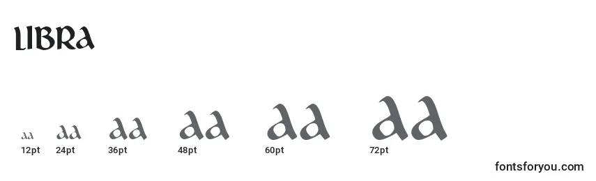 Размеры шрифта Libra