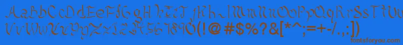 More about Kelliciahandwriting Font Kelliciahandwriting Font – Brown Fonts on Blue Background