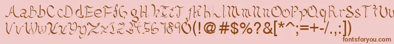 Kelliciahandwriting Font – Brown Fonts on Pink Background