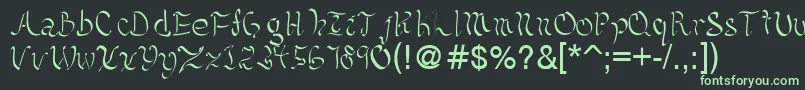 Kelliciahandwriting-fontti – vihreät fontit mustalla taustalla