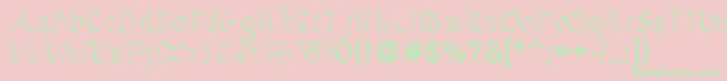 Kelliciahandwriting Font – Green Fonts on Pink Background