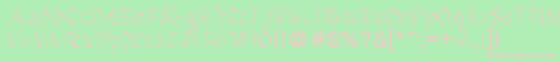 Kelliciahandwriting-Schriftart – Rosa Schriften auf grünem Hintergrund