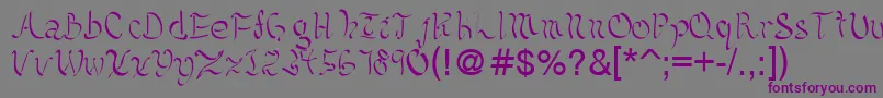 Kelliciahandwriting-fontti – violetit fontit harmaalla taustalla