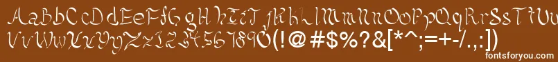 Шрифт Kelliciahandwriting – белые шрифты на коричневом фоне