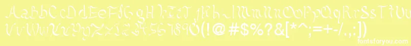 フォントKelliciahandwriting – 黄色い背景に白い文字