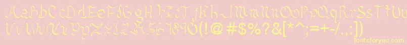 Kelliciahandwriting Font – Yellow Fonts on Pink Background