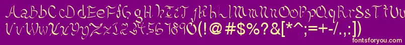 Kelliciahandwriting Font – Yellow Fonts on Purple Background