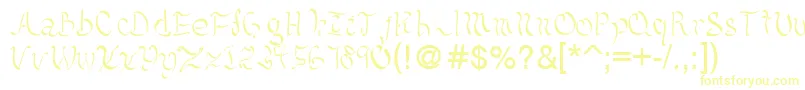 フォントKelliciahandwriting – 黄色のフォント