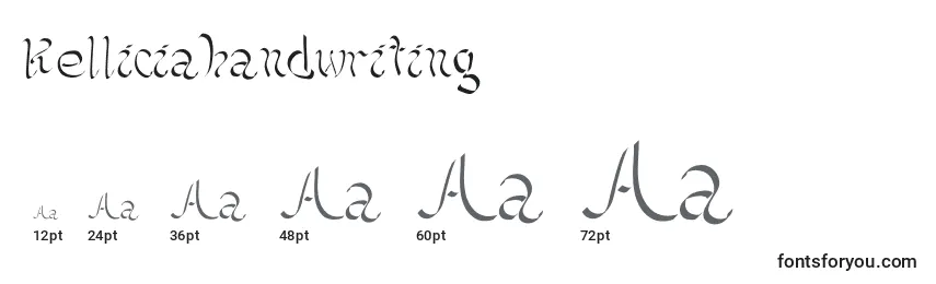 Размеры шрифта Kelliciahandwriting