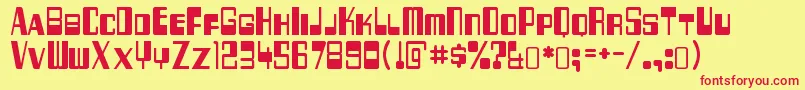 TwofiftysixbytesRegular Font – Red Fonts on Yellow Background